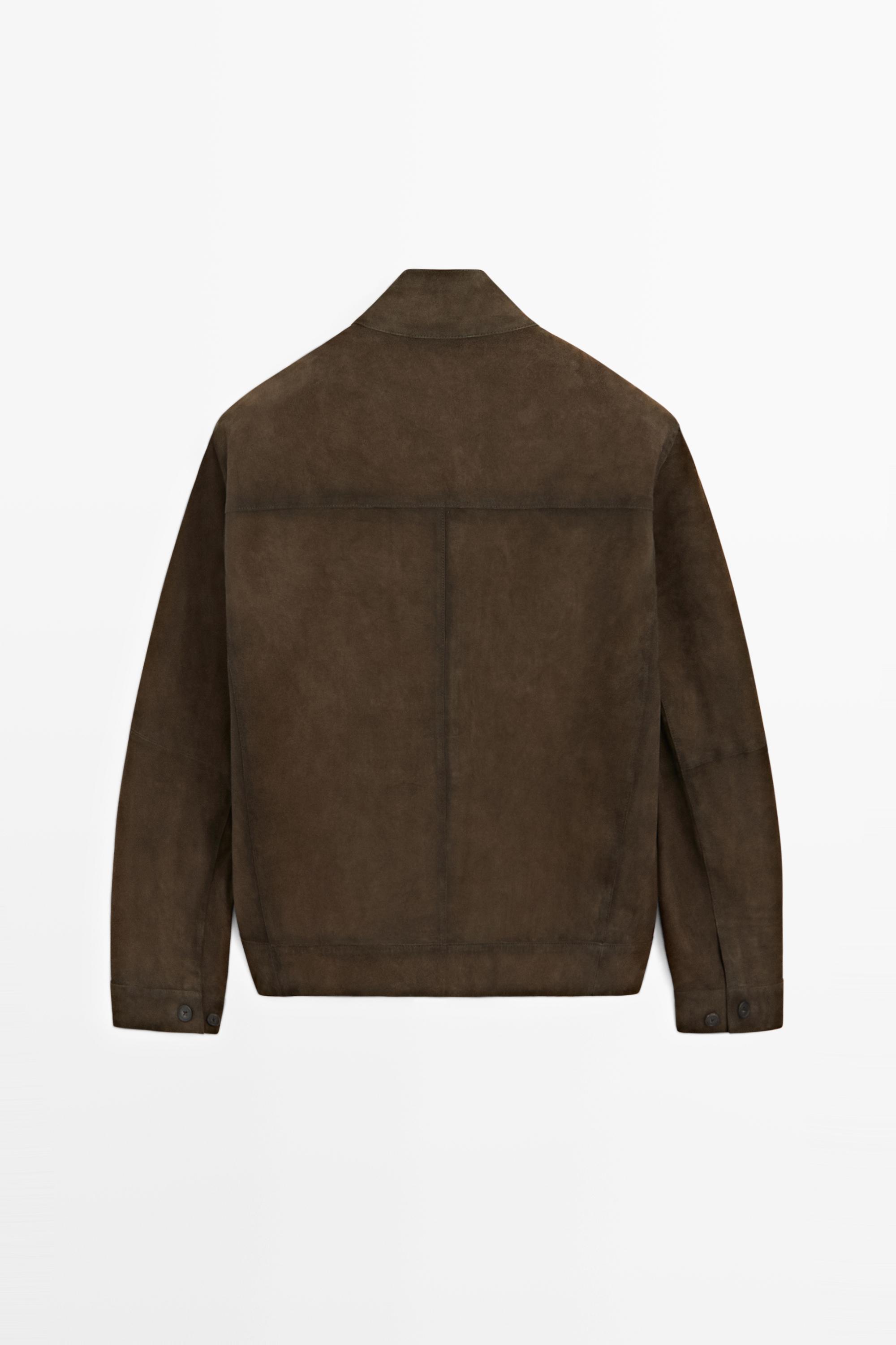 Veste en cuir finition daim